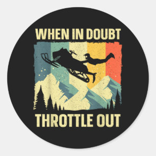 Cool Snowmobile Art for Men Women Kids Snowmobile Classic Round Sticker