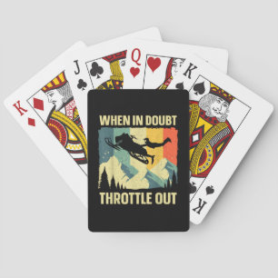 Cool Snowmobile Art for Men Women Kids Snowmobile Playing Cards