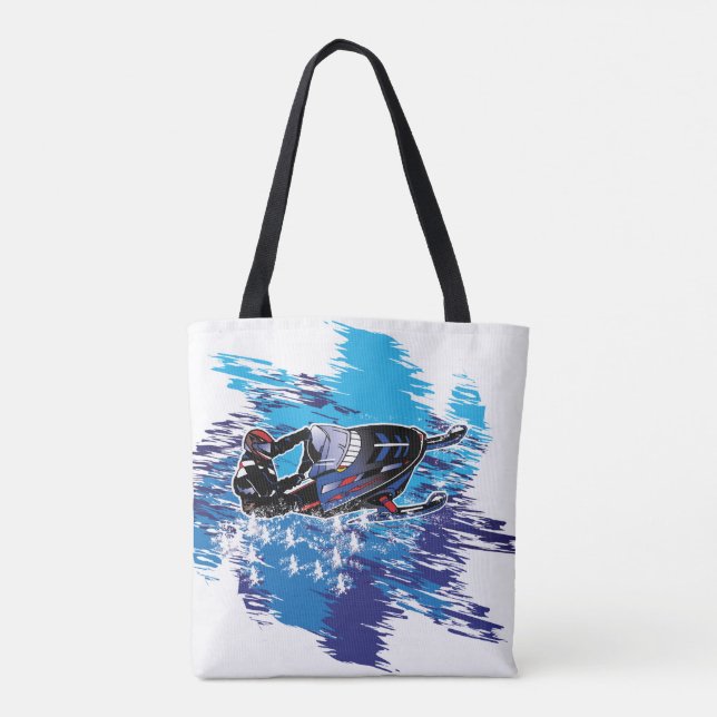 Cool Snowmobiler in the Snow Tote Bag (Back)