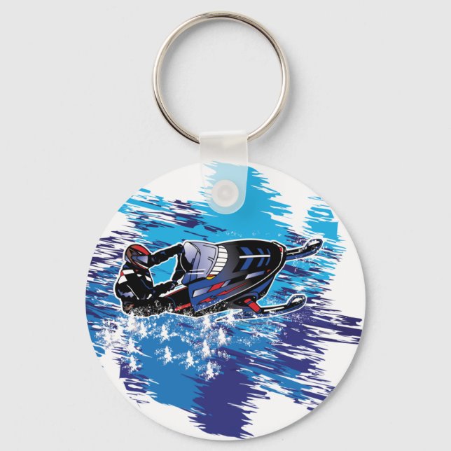 Cool Snowmobiler Key Ring (Front)