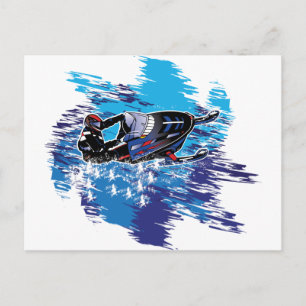 Cool Snowmobiler Postcard