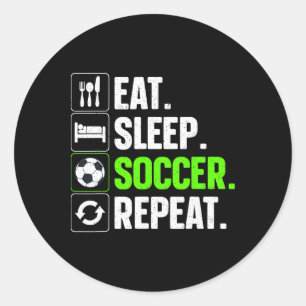 Cool Soccer Art For Men Women Kids Team Sport Socc Classic Round Sticker