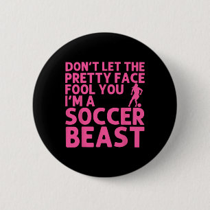 Cool Soccer Art For Women Teen Girls Goalie Soccer 6 Cm Round Badge