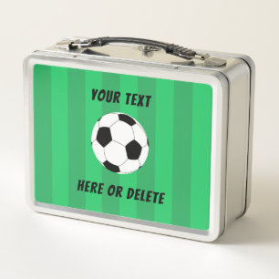 Cool Soccer Ball Field Custom Metal Lunch Box