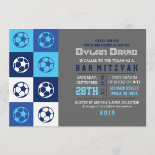COOL SOCCER  Bar Mitzvah Invitation