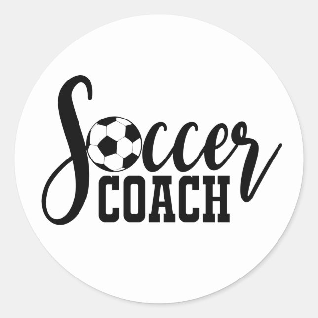 cool soccer coach word art classic round sticker (Front)