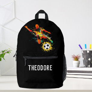 Cool Soccer Football Player Personalized Name Printed Backpack