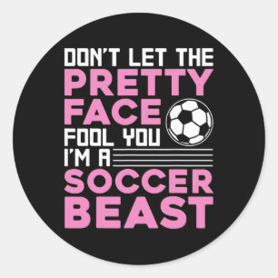 Cool Soccer For Women Teen Girls Soccer Lover Play Classic Round Sticker