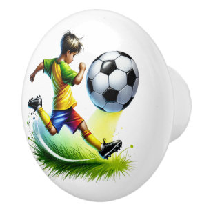 Cool Soccer kid sports lovers boys room Ceramic Knob