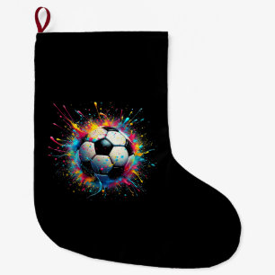 Cool Soccer Player Sport For Boys Men Girls Women Large Christmas Stocking