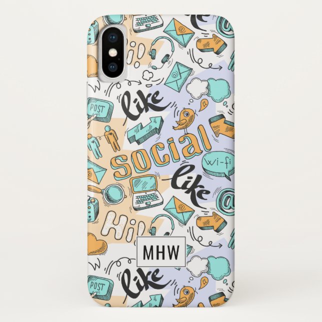 Cool Social Media custom monogram phone cases (Back)