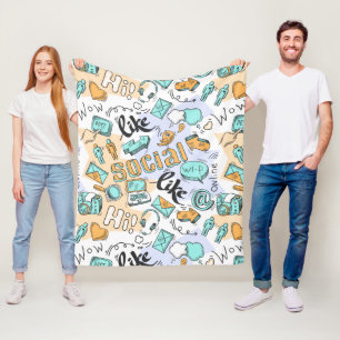 Cool Social Media fleece blankets