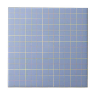 Cool Soft Purple & Sage Green Chequered Pattern Ceramic Tile