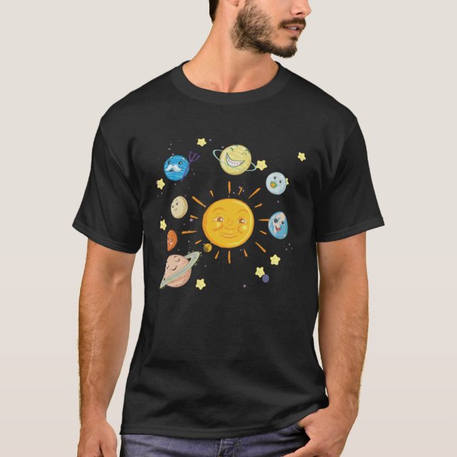 Cool Solar System for Men Women Kids T-Shirt (Front)