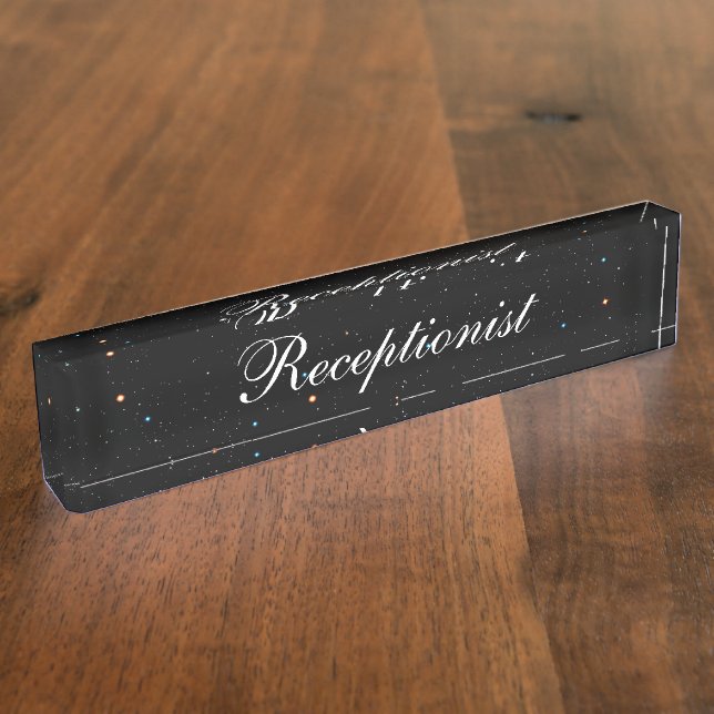 Cool Space Background Receptionist Nameplate (Side)