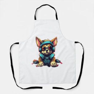 Cool space dog design Classic T-Shirt Apron