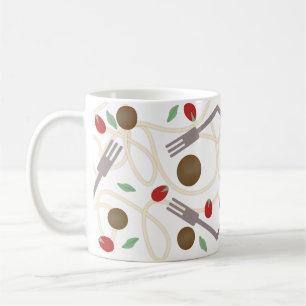 Cool Spaghetti and Meatballs Foodie Pattern   Coffee Mug