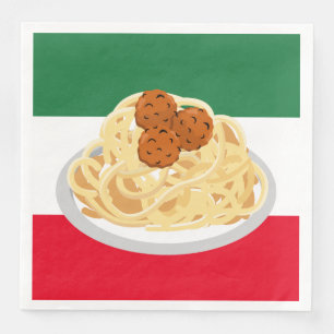 cool spaghetti meatballs party napkin