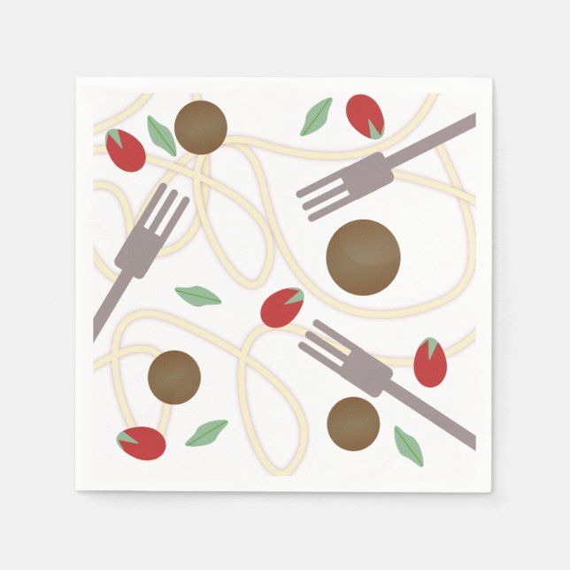 Cool Spaghetti Meatballs Pattern Napkin (Front)