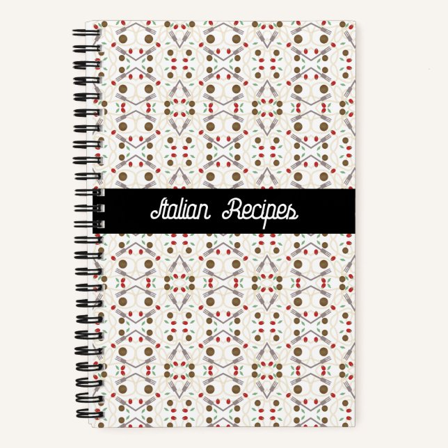 Cool Spaghetti Meatballs Pattern Notebook (Front)
