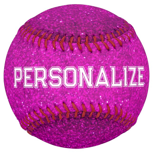 Cool sparkly pink glitter softball sports gift (Back)