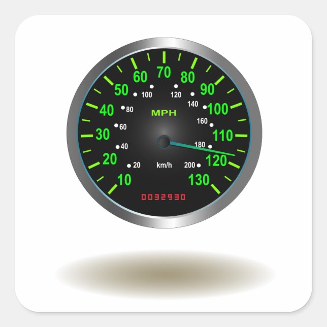 Cool Speedometer Emblem Square Sticker (Front)