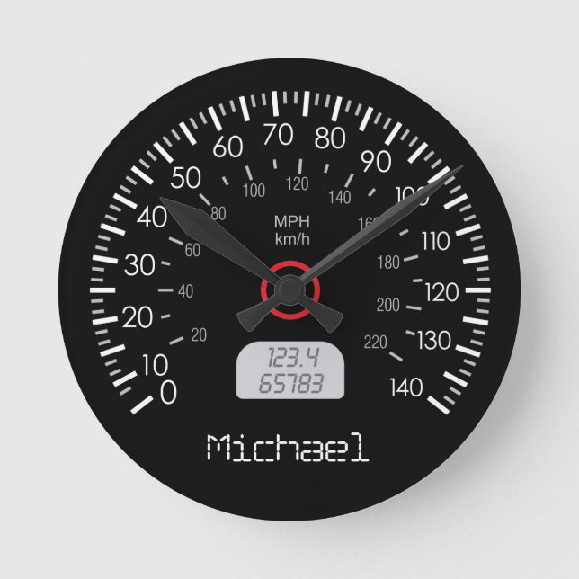 Cool Speedometer Personalised Wall Clock (Front)
