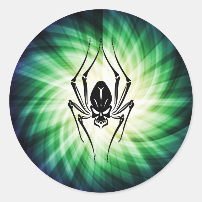 Cool Spider Skull Classic Round Sticker (Front)