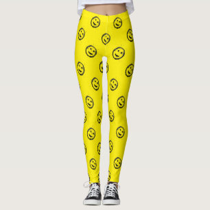 Cool Spilled Stained Happy face pattern Leggings