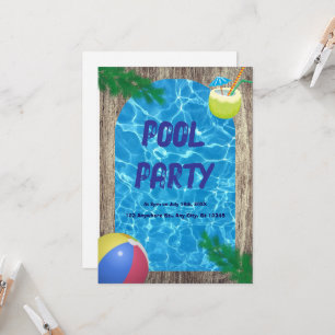 COOL! 🏖️Splash Into Summer – Pool Party Invitatio Invitation