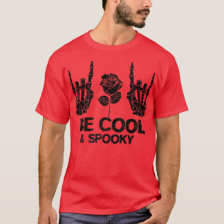 Cool & Spook Funny Halloween Party Skeleton Hands  T-Shirt