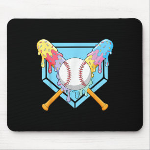 Cool Sport Baseball Home Plate Drip With Sprinkles Mouse Pad
