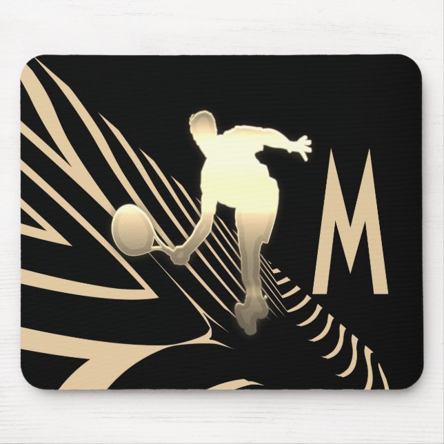 Cool Sport Tennis Logo Custom Monogram Mousepad (Front)