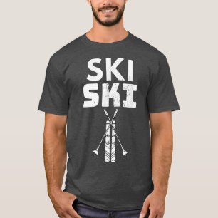 Cool Sports Ski Skiers Snow Lovers Skiing Fan Vaca T-Shirt