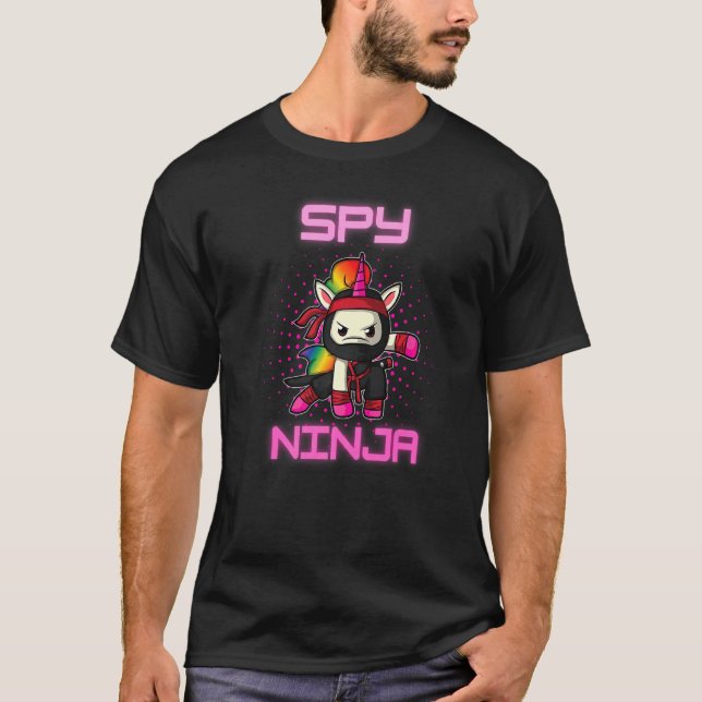 Cool Spy Gaming Ninja Gamer Unicorn Ninja Boy Girl T-Shirt (Front)