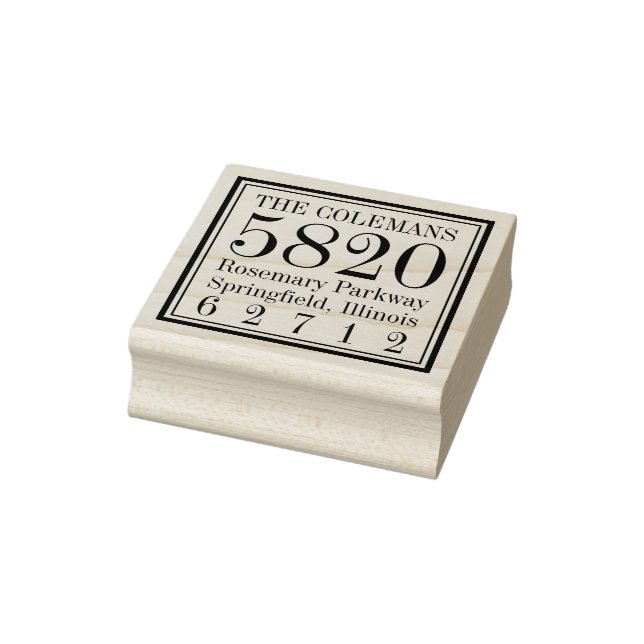 Cool Square Personalised Wood Stamp (Stamp)