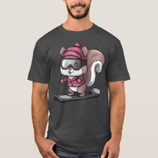 Cool Squirrel Snowboarder Winter Sports friends T-Shirt