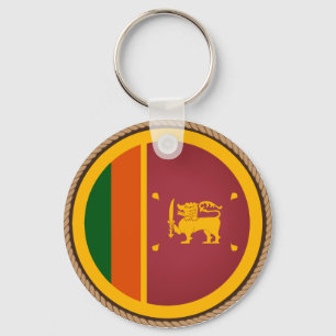 Cool Sri Lanka Flag Seal Key Ring