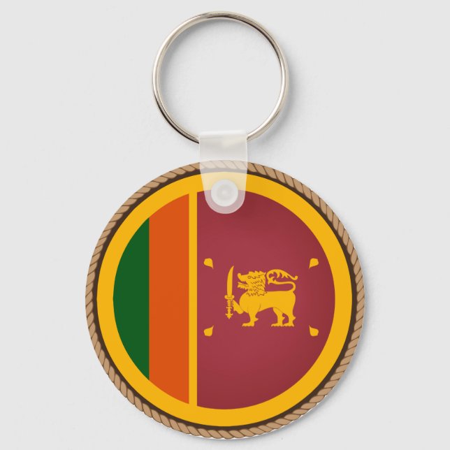 Cool Sri Lanka Flag Seal Key Ring (Front)