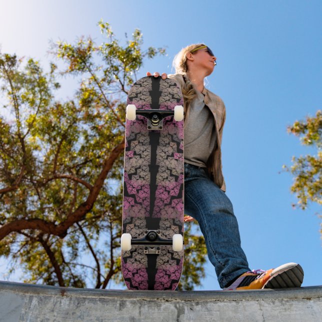 Cool stained glass window - fractal art  skateboard (Outdoor 1)
