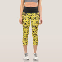 Cool Stained Happy Smiling face pattern yellow