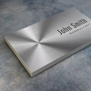 Cool Stainless Steel Consultant Faux Metal Business Card
