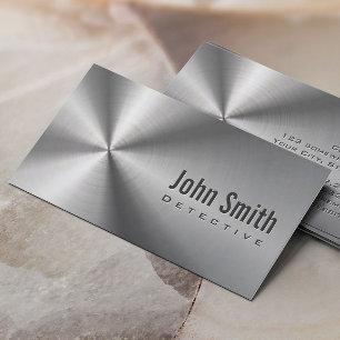 Cool Stainless Steel Detective Business Card