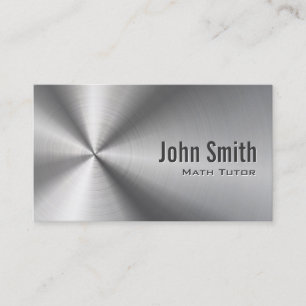Cool Stainless Steel Math Tutor Business Card