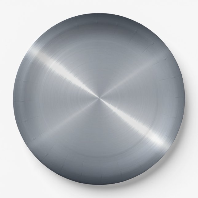 Cool Stainless Steel Metal #58 Paper Plate (Front)