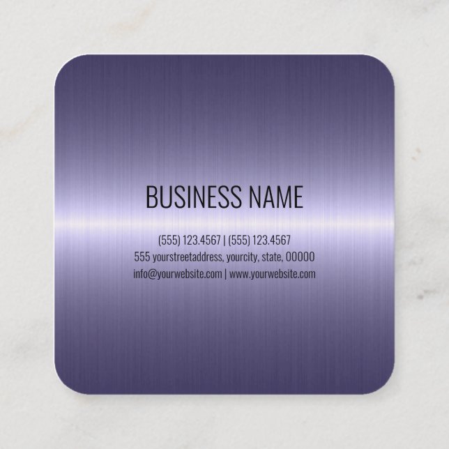 Cool Stainless Steel Metal Look #2 Square Business Card (Back)