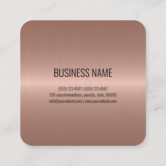 Cool Stainless Steel Metal Look #3 Square Business Card (Back)