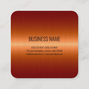 Cool Stainless Steel Metal Look #7 Square Business Card