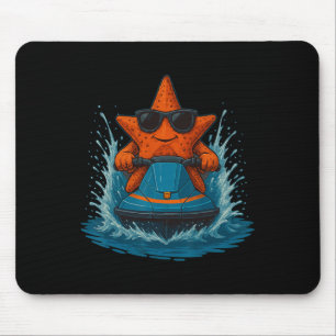 Cool Starfish With Sungles Marine Star Jet Ski Rid Mouse Pad