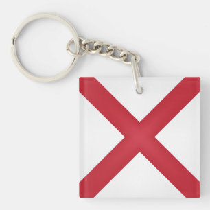 Cool State Of Alabama Flag Key Ring